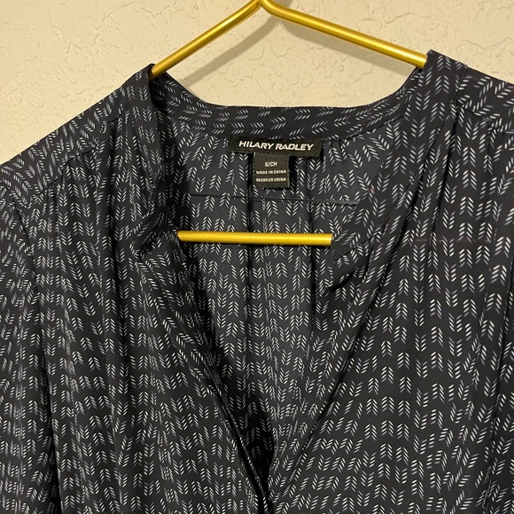 Hilary Radley dress navy blue print size S with drawstring waist - Picture 3 of 5